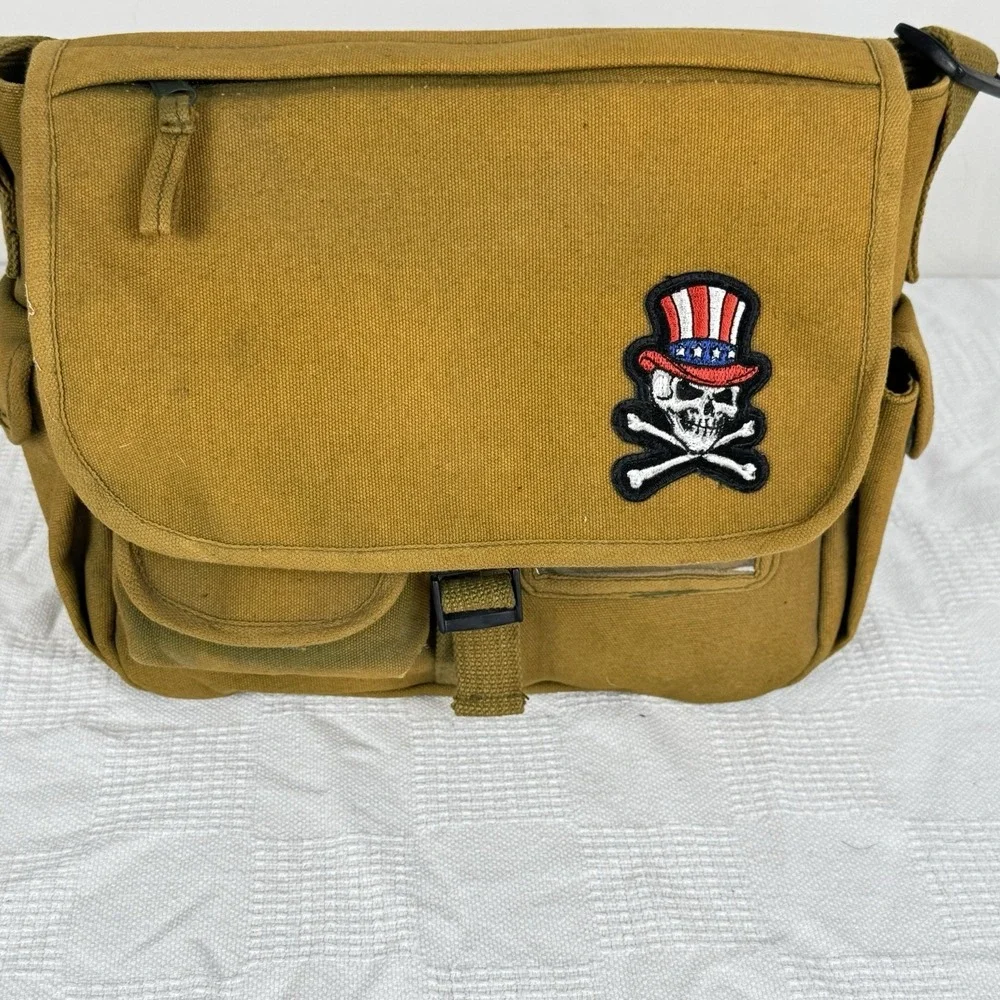 Vintage‎ Canvas Crossbody Bag Unisex Messenger Shoulder Bag Multi-Pocket Travel